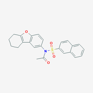 molecular formula C24H21NO4S B281525 N-(2-naphthylsulfonyl)-N-6,7,8,9-tetrahydrodibenzo[b,d]furan-2-ylacetamide 