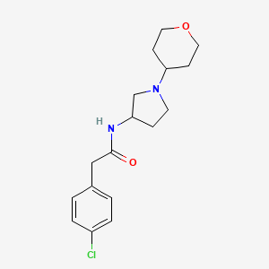 molecular formula C17H23ClN2O2 B2815250 2-(4-氯苯基)-N-(1-(四氢-2H-吡喃-4-基)吡咯啉-3-基)乙酰胺 CAS No. 2034487-19-7