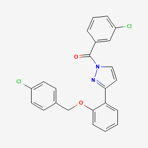(3-Chlorophenyl)-[3-[2-[(4-chlorophenyl)methoxy]phenyl]pyrazol-1-yl]methanone