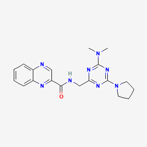 N-((4-(dimethylamino)-6-(pyrrolidin-1-yl)-1,3,5-triazin-2-yl)methyl)quinoxaline-2-carboxamide