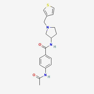 4-acetamido-N-{1-[(thiophen-3-yl)methyl]pyrrolidin-3-yl}benzamide