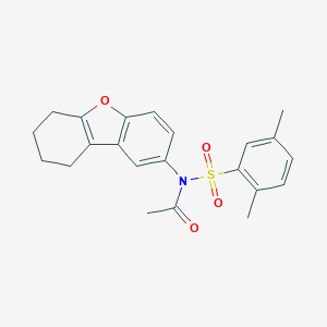 molecular formula C22H23NO4S B281526 N-[(2,5-dimethylphenyl)sulfonyl]-N-6,7,8,9-tetrahydrodibenzo[b,d]furan-2-ylacetamide 