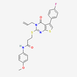 3-[5-(4-fluorophenyl)-4-oxo-3-prop-2-enylthieno[2,3-d]pyrimidin-2-yl]sulfanyl-N-(4-methoxyphenyl)propanamide