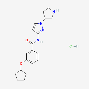 3-Cyclopentyloxy-N-(1-pyrrolidin-3-ylpyrazol-3-yl)benzamide;hydrochloride