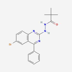 N'-(6-bromo-4-phenylquinazolin-2-yl)-2,2-dimethylpropanehydrazide