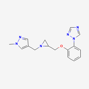 1-[2-[[1-[(1-Methylpyrazol-4-yl)methyl]aziridin-2-yl]methoxy]phenyl]-1,2,4-triazole