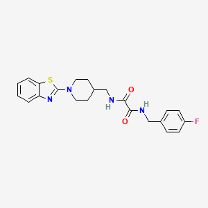 molecular formula C22H23FN4O2S B2815276 N1-((1-(苯并[d]噻唑-2-基)哌啶-4-基)甲基)-N2-(4-氟苯甲基)草酰胺 CAS No. 1797731-81-7
