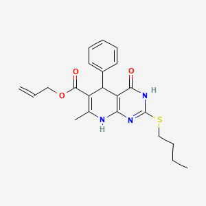 Allyl 2-(butylthio)-7-methyl-4-oxo-5-phenyl-3,4,5,8-tetrahydropyrido[2,3-d]pyrimidine-6-carboxylate