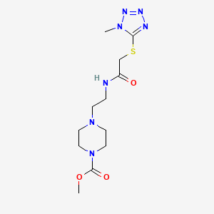 methyl 4-(2-(2-((1-methyl-1H-tetrazol-5-yl)thio)acetamido)ethyl)piperazine-1-carboxylate