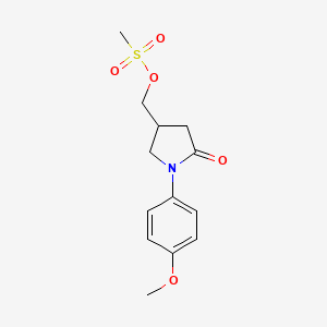 molecular formula C13H17NO5S B2815287 [1-(4-Methoxyphenyl)-5-oxopyrrolidin-3-yl]methyl methanesulfonate CAS No. 148461-03-4