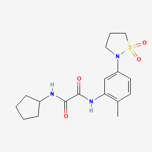 molecular formula C17H23N3O4S B2815301 N1-环戊基-N2-(5-(1,1-二氧代异噻唑啉-2-基)-2-甲基苯基)草酰胺 CAS No. 1105227-50-6