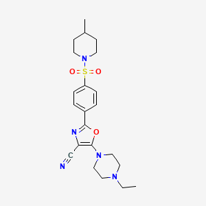 5-(4-Ethylpiperazin-1-yl)-2-(4-((4-methylpiperidin-1-yl)sulfonyl)phenyl)oxazole-4-carbonitrile