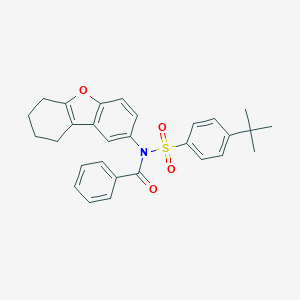 molecular formula C29H29NO4S B281531 N-[(4-tert-butylphenyl)sulfonyl]-N-6,7,8,9-tetrahydrodibenzo[b,d]furan-2-ylbenzamide 