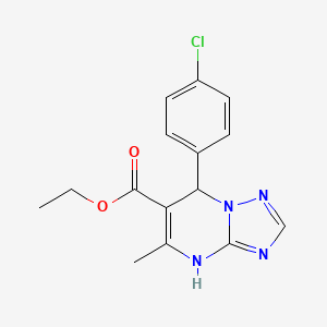 molecular formula C15H15ClN4O2 B2815312 Ethyl 7-(4-chlorophenyl)-5-methyl-4,7-dihydro-[1,2,4]triazolo[1,5-a]pyrimidine-6-carboxylate CAS No. 329796-03-4