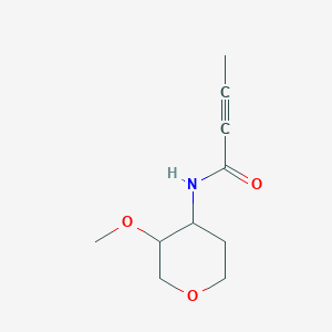 molecular formula C10H15NO3 B2815314 N-(3-Methoxyoxan-4-yl)but-2-ynamide CAS No. 2411193-02-5