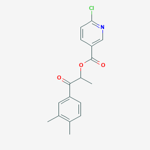 1-(3,4-Dimethylphenyl)-1-oxopropan-2-yl 6-chloropyridine-3-carboxylate