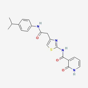 molecular formula C20H20N4O3S B2815325 N-(4-(2-((4-isopropylphenyl)amino)-2-oxoethyl)thiazol-2-yl)-2-oxo-1,2-dihydropyridine-3-carboxamide CAS No. 946207-42-7
