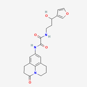 molecular formula C21H23N3O5 B2815353 N1-(3-(furan-3-yl)-3-hydroxypropyl)-N2-(3-oxo-1,2,3,5,6,7-hexahydropyrido[3,2,1-ij]quinolin-9-yl)oxalamide CAS No. 1428349-32-9