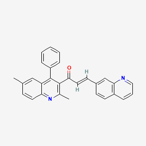 (E)-1-(2,6-dimethyl-4-phenylquinolin-3-yl)-3-quinolin-7-ylprop-2-en-1-one