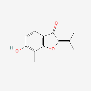 6-hydroxy-7-methyl-2-(propan-2-ylidene)benzofuran-3(2H)-one