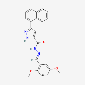 molecular formula C23H20N4O3 B2815363 (E)-N'-(2,5-二甲氧基苯甲亚甲基)-3-(萘-1-基)-1H-吡唑-5-羧酰肼 CAS No. 1285532-38-8
