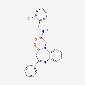 molecular formula C24H20ClN3O2 B2815365 N-(2-氯苯甲基)-2-(2-氧代-4-苯基-2,3-二氢-1H-1,5-苯并二氮杂噻吩-1-基)乙酰胺 CAS No. 900012-73-9