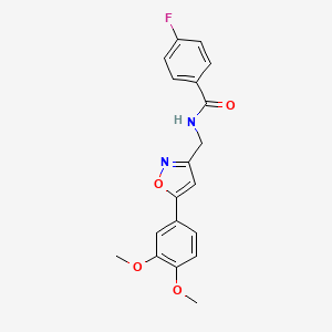 N-((5-(3,4-dimethoxyphenyl)isoxazol-3-yl)methyl)-4-fluorobenzamide