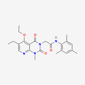 molecular formula C23H28N4O4 B2815368 2-(5-ethoxy-6-ethyl-1-methyl-2,4-dioxo-1,2-dihydropyrido[2,3-d]pyrimidin-3(4H)-yl)-N-mesitylacetamide CAS No. 1005303-42-3