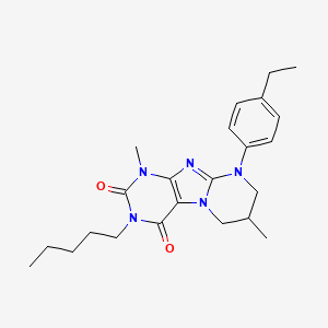 molecular formula C23H31N5O2 B2815371 9-(4-ethylphenyl)-1,7-dimethyl-3-pentyl-7,8-dihydro-6H-purino[7,8-a]pyrimidine-2,4-dione CAS No. 845628-68-4