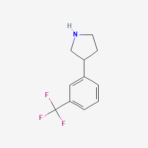 molecular formula C11H12F3N B2815384 3-[3-(Trifluoromethyl)phenyl]pyrrolidine CAS No. 21767-35-1; 21767-36-2
