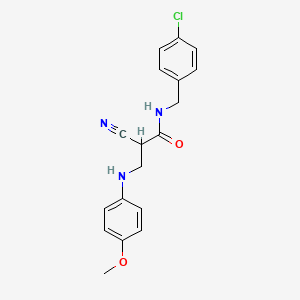 N-(4-chlorobenzyl)-2-cyano-3-(4-methoxyanilino)propanamide