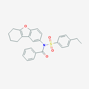 molecular formula C27H25NO4S B281539 N-[(4-ethylphenyl)sulfonyl]-N-6,7,8,9-tetrahydrodibenzo[b,d]furan-2-ylbenzamide 