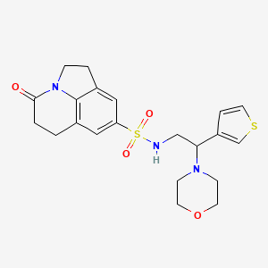N-(2-morpholino-2-(thiophen-3-yl)ethyl)-4-oxo-2,4,5,6-tetrahydro-1H-pyrrolo[3,2,1-ij]quinoline-8-sulfonamide