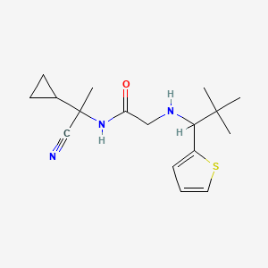 N-(1-cyano-1-cyclopropylethyl)-2-{[2,2-dimethyl-1-(thiophen-2-yl)propyl]amino}acetamide