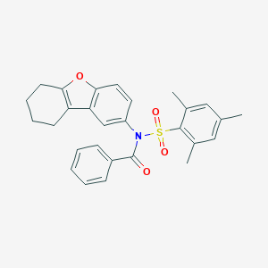 molecular formula C28H27NO4S B281542 N-(6,7,8,9-tetrahydrodibenzo[b,d]furan-2-yl)-N-[(2,4,6-trimethylphenyl)sulfonyl]benzamide 