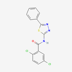 molecular formula C15H9Cl2N3OS B2815427 2,5-二氯-N-(5-苯基-1,3,4-噻二唑-2-基)苯甲酰胺 CAS No. 392243-36-6