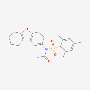 molecular formula C23H25NO4S B281543 N-(mesitylsulfonyl)-N-6,7,8,9-tetrahydrodibenzo[b,d]furan-2-ylacetamide 