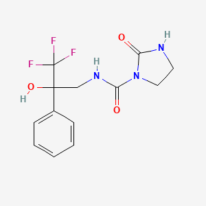 molecular formula C13H14F3N3O3 B2815434 2-oxo-N-(3,3,3-trifluoro-2-hydroxy-2-phenylpropyl)imidazolidine-1-carboxamide CAS No. 1788675-89-7