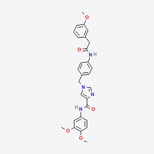 N-(3,4-dimethoxyphenyl)-1-(4-(2-(3-methoxyphenyl)acetamido)benzyl)-1H-imidazole-4-carboxamide