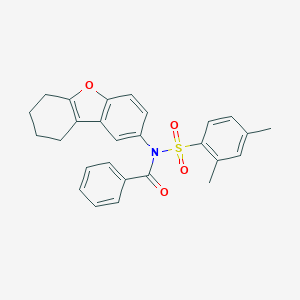 molecular formula C27H25NO4S B281545 N-[(2,4-dimethylphenyl)sulfonyl]-N-6,7,8,9-tetrahydrodibenzo[b,d]furan-2-ylbenzamide 