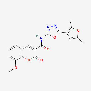 molecular formula C19H15N3O6 B2815465 N-(5-(2,5-dimethylfuran-3-yl)-1,3,4-oxadiazol-2-yl)-8-methoxy-2-oxo-2H-chromene-3-carboxamide CAS No. 1286724-24-0