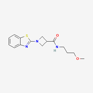 molecular formula C15H19N3O2S B2815468 1-(1,3-benzothiazol-2-yl)-N-(3-methoxypropyl)azetidine-3-carboxamide CAS No. 1705408-71-4