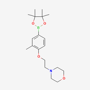molecular formula C19H30BNO4 B2815481 4-[2-[2-Methyl-4-(4,4,5,5-tetramethyl-1,3,2-dioxaborolan-2-yl)phenoxy]ethyl]morpholine CAS No. 2246738-88-3