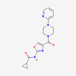 N-(4-(4-(pyridin-2-yl)piperazine-1-carbonyl)oxazol-2-yl)cyclopropanecarboxamide