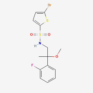 molecular formula C14H15BrFNO3S2 B2815488 5-bromo-N-(2-(2-fluorophenyl)-2-methoxypropyl)thiophene-2-sulfonamide CAS No. 1797282-00-8