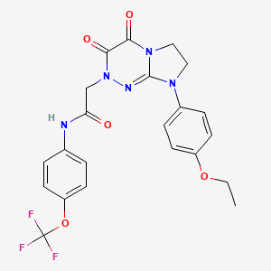 molecular formula C22H20F3N5O5 B2815492 2-(8-(4-乙氧苯基)-3,4-二氢-3,4,7,8-四氢咪唑[2,1-c][1,2,4]三嗪-2(6H)-基)-N-(4-(三氟甲氧基)苯基)乙酰胺 CAS No. 941959-93-9