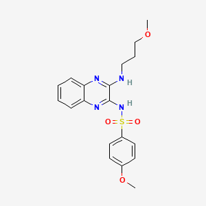 4-methoxy-N-(3-((3-methoxypropyl)amino)quinoxalin-2-yl)benzenesulfonamide