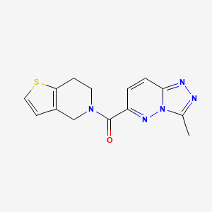 molecular formula C14H13N5OS B2815495 6,7-Dihydro-4H-thieno[3,2-c]pyridin-5-yl-(3-methyl-[1,2,4]triazolo[4,3-b]pyridazin-6-yl)methanone CAS No. 2415526-79-1