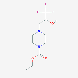 molecular formula C10H17F3N2O3 B2815516 乙基-4-(3,3,3-三氟-2-羟基丙基)哌嗪-1-甲酸酯 CAS No. 866135-53-7