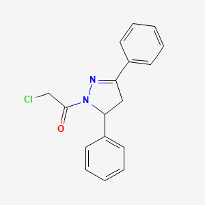 molecular formula C17H15ClN2O B2815517 1-(chloroacetyl)-3,5-diphenyl-4,5-dihydro-1H-pyrazole CAS No. 306958-11-2